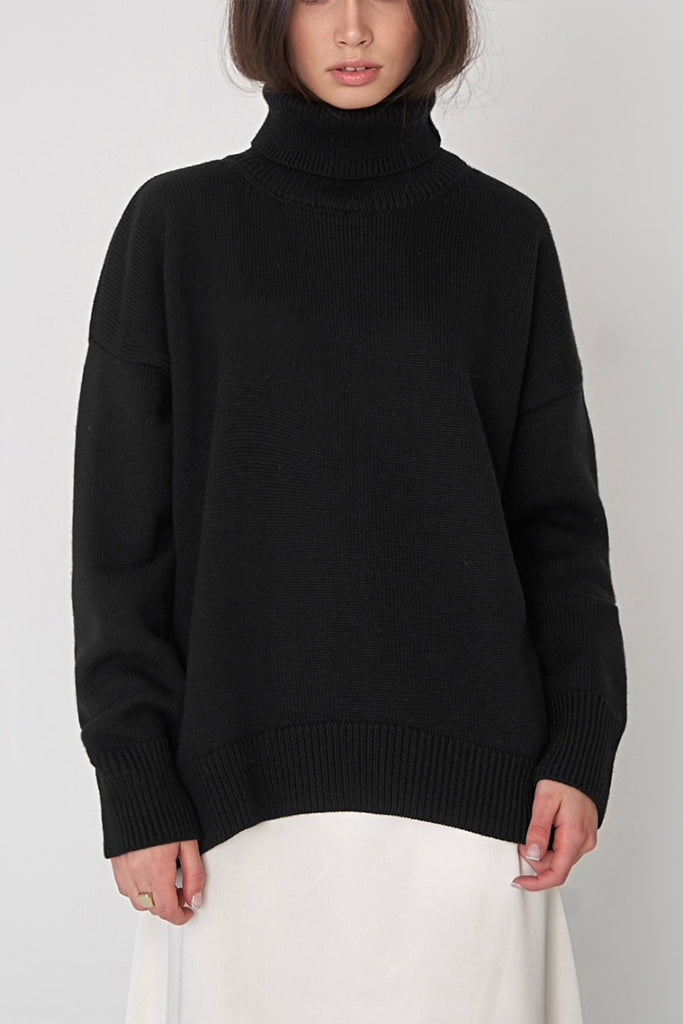 Sletty Asymmetrical Turtleneck Sweater