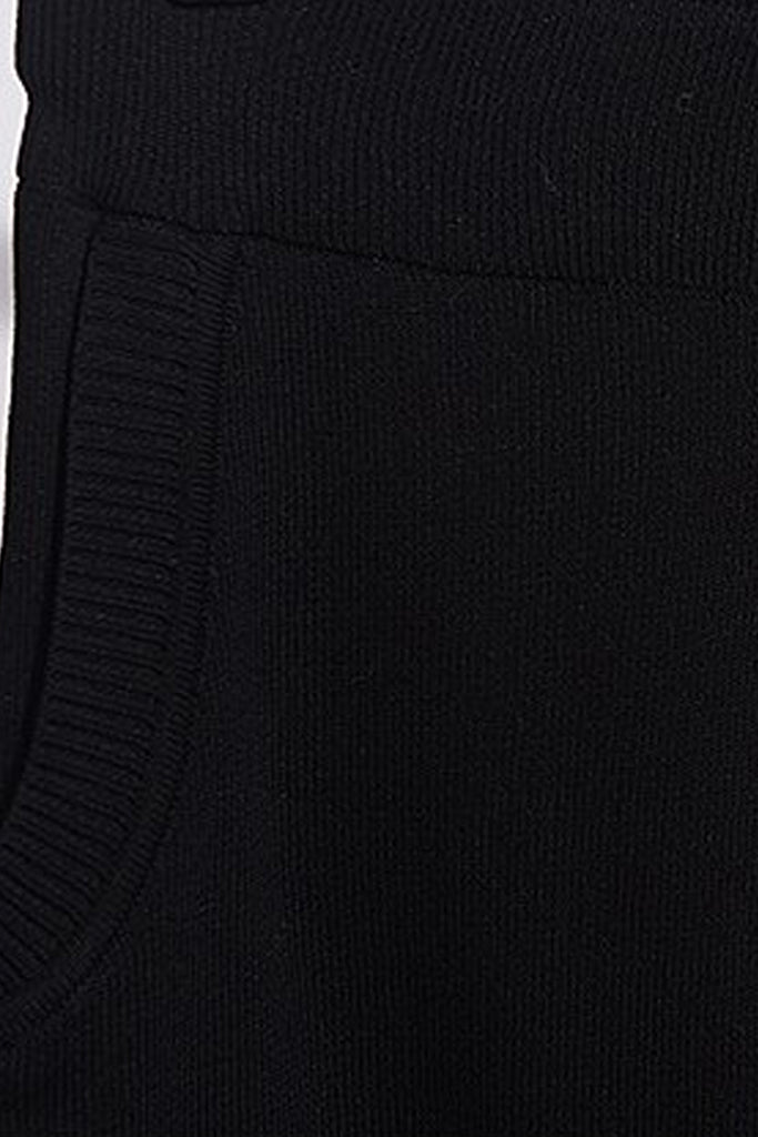 Inaya Μαύρο Σετ Πουλόβερ και Παντελόνι με Σχέδιο Τίγρης και Κέντημα | Γυναικεία Ρούχα Πλεκτά Σετ