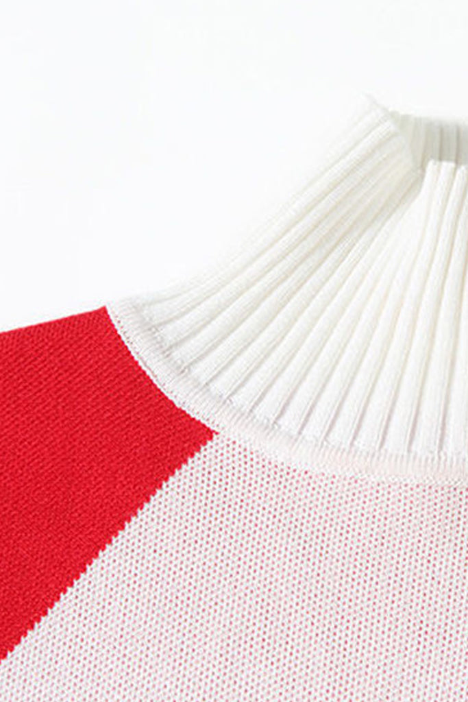 Rhombus Κόκκινο Σετ Πουλόβερ και Παντελόνι | Γυναικεία Ρούχα Πλεκτά Σετ