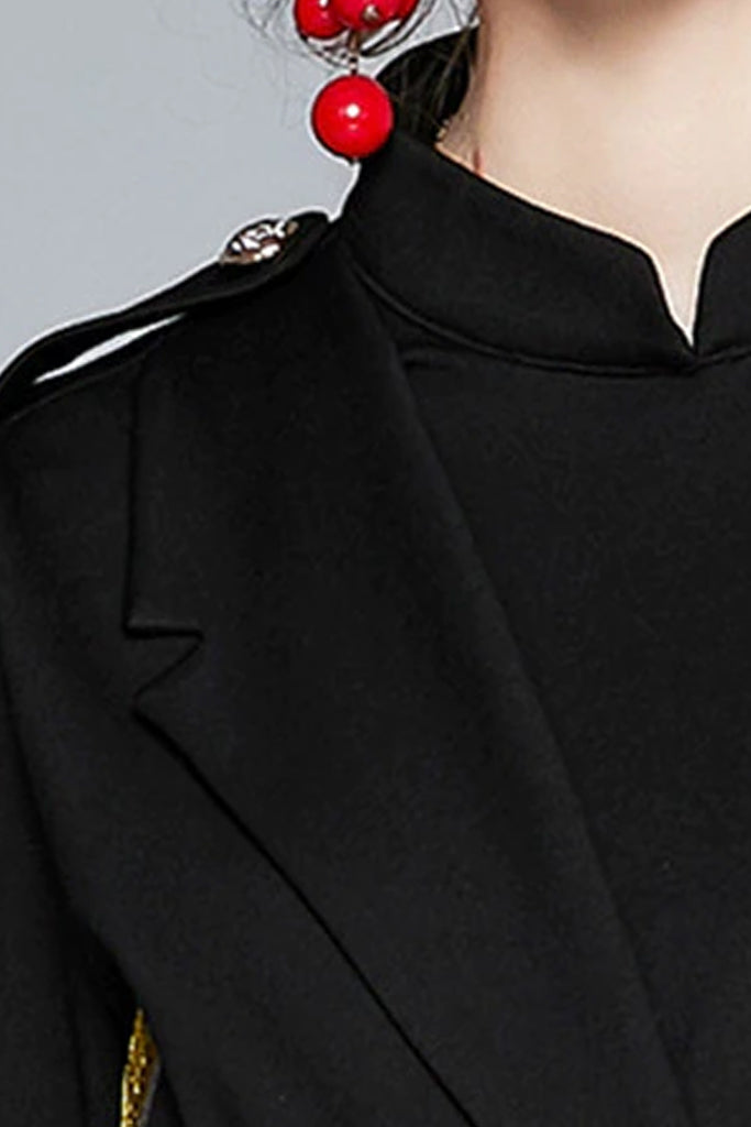 Zelony Μαύρο Ασύμμετρο Φόρεμα με Κέντημα | Woman Clothing - Dresses
