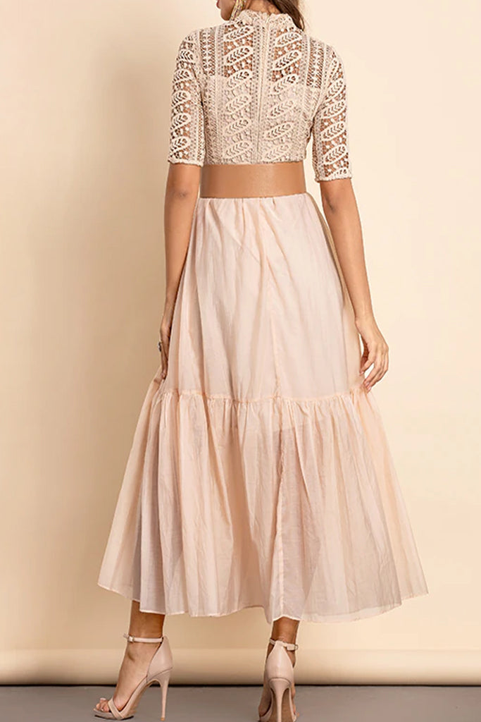 Destiny Ροζ Σομόν Φόρεμα με Δαντέλα | Γυναικεία Ρούχα - Φορέματα 