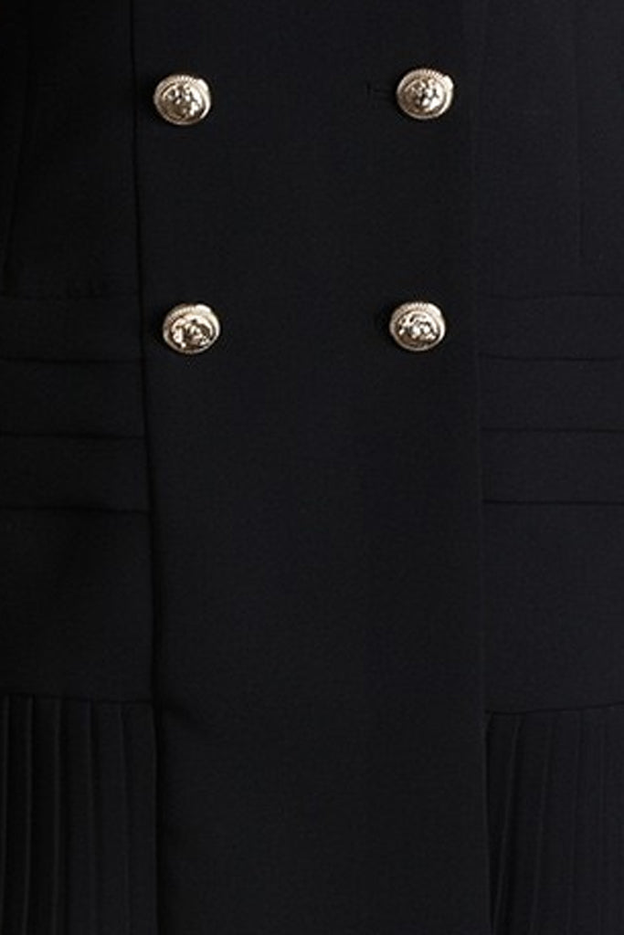 Bodenia Μαύρο Φόρεμα Σακάκι με Πιέτες | Γυναικεία Φορέματα - Φόρεμα Σακάκι