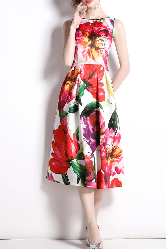 Maraly Πολύχρωμο Εμπριμέ Φόρεμα | Γυναικεία Ρούχα - Φορέματα | Maraly Multicolor Printed Dress