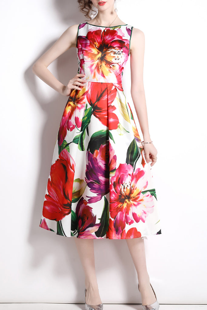 Maraly Πολύχρωμο Εμπριμέ Φόρεμα | Γυναικεία Ρούχα - Φορέματα | Maraly Multicolor Printed Dress