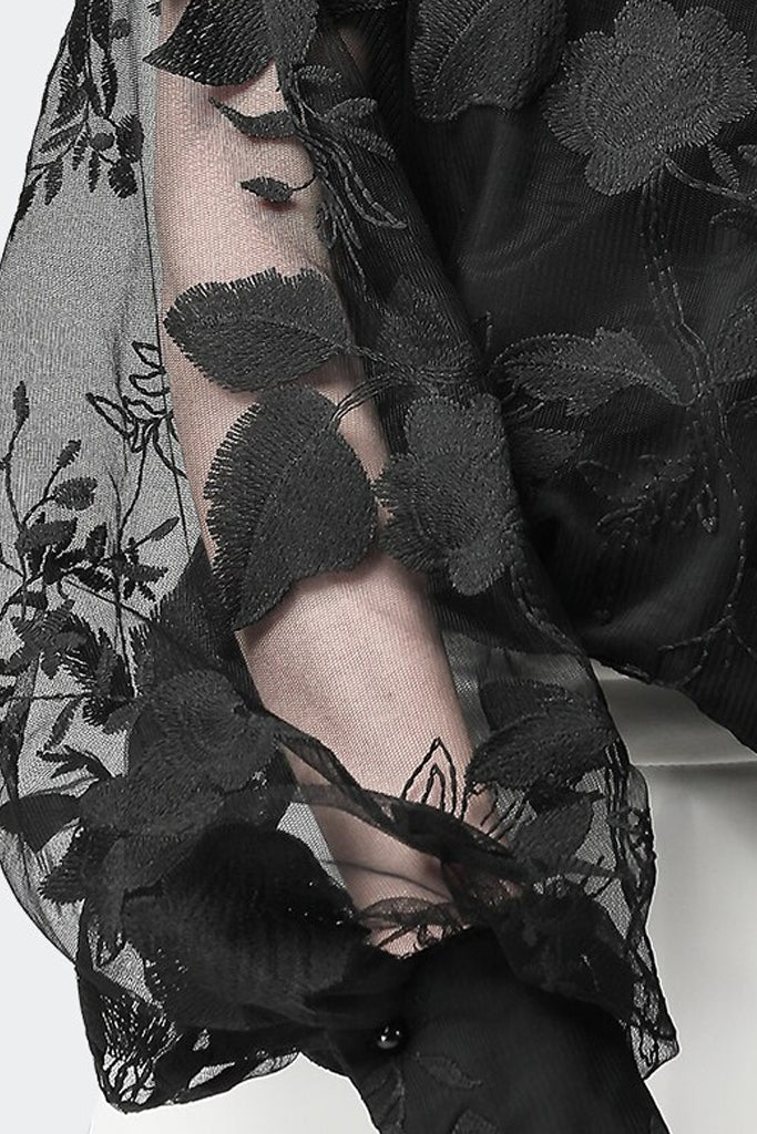 Tomina Μαύρο Τοπ με Δαντέλα | Γυναικεία Ρούχα - Τοπ, Μπλούζες