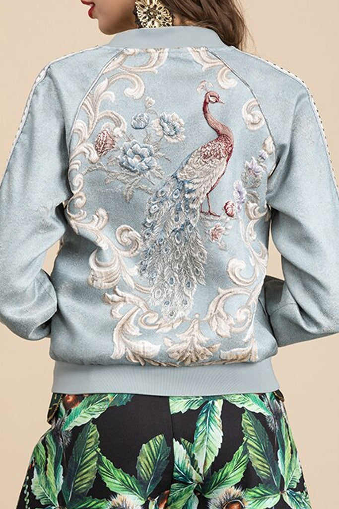 Bird Tiffany Γαλάζιο Jacket με Κεντήματα | Γυναικεία Ρούχα - Jackets