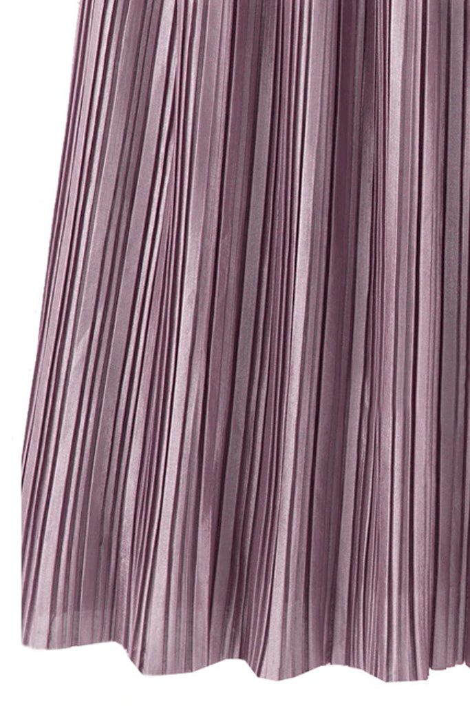 Erany Purple Pleated Midi Skirt