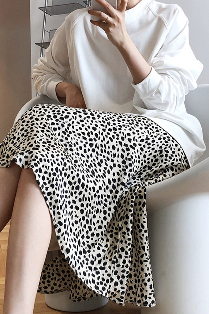 Spots Leopard Print Skirt