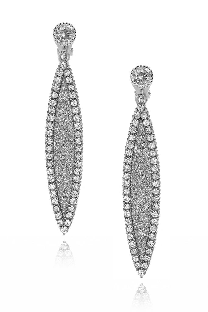 Eliana Ασημί Σκουλαρίκια με Κρύσταλλα και Κλιπ | Κοσμήματα - Σκουλαρίκια με Κλιπ