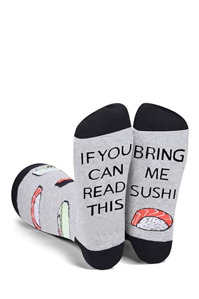 Sushi Γκρι Κάλτσες με Σχέδια | Γυναικείες Κάλτσες - Sweet Socks