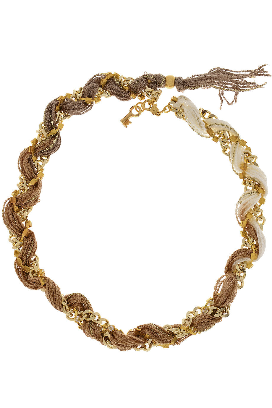 Πολύχρωμο Πλεκτό Κολιέ Βραχιόλι με Αλυσίδα | Κοσμήματα