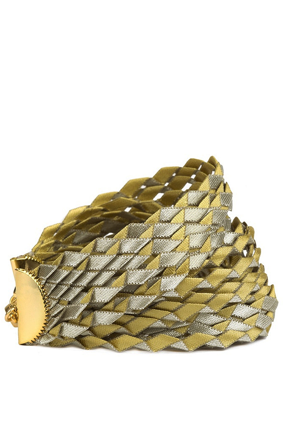 Zig Zag Χρυσό Ασημί Μεταξωτό Βραχιόλι | Κοσμήματα - Αλεξάνδρα Τσουκαλά