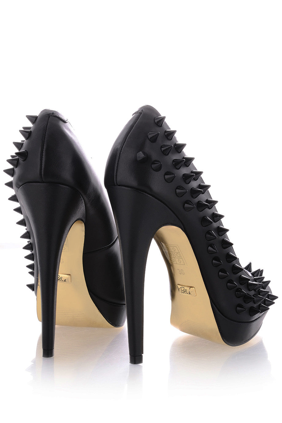 Μαύρα Peep Toes με Καρφιά - Blink | Γυναικεία Παπούτσια