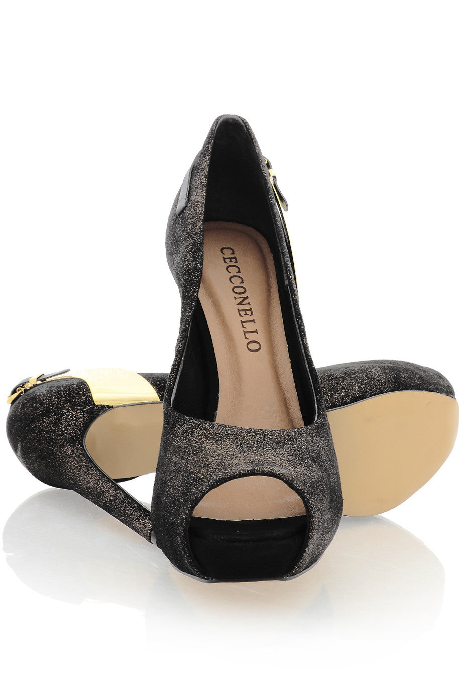 Mαύρα Kαστόρινα Peep Toes - Cecconello | Γυναικεία Παπούτσια