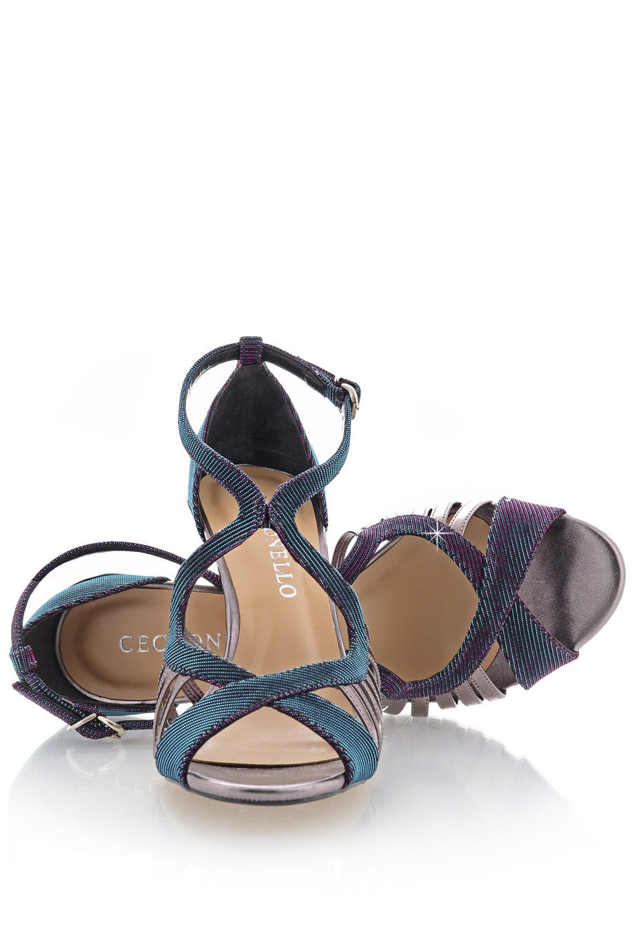 Μεταλλιζέ Πετρόλ Φούξια Πέδιλα - Cecconello | Γυναικεία Παπούτσια