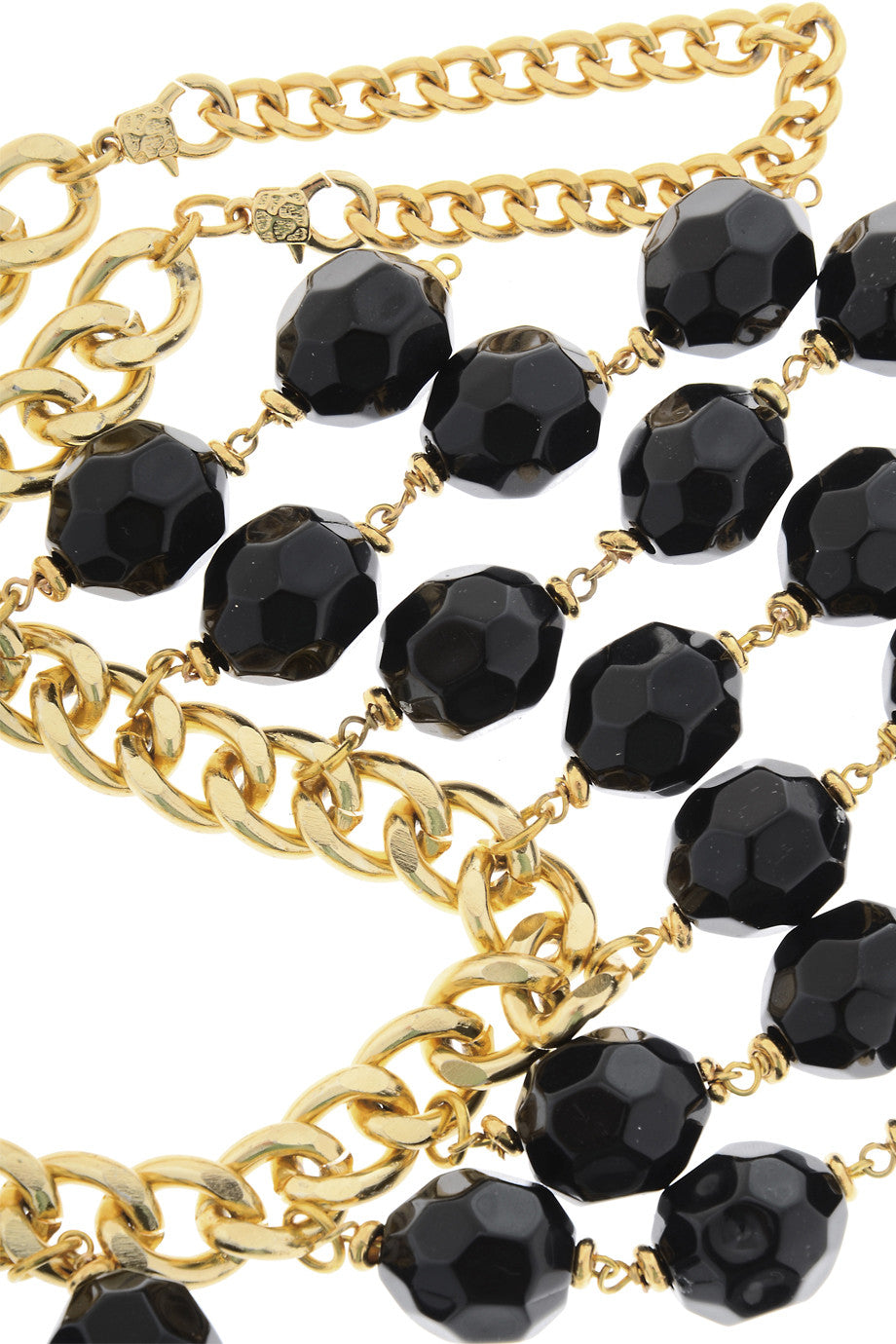 Χρυσό Κολιέ Με Μαύρες Χάντρες | Κοσμήματα