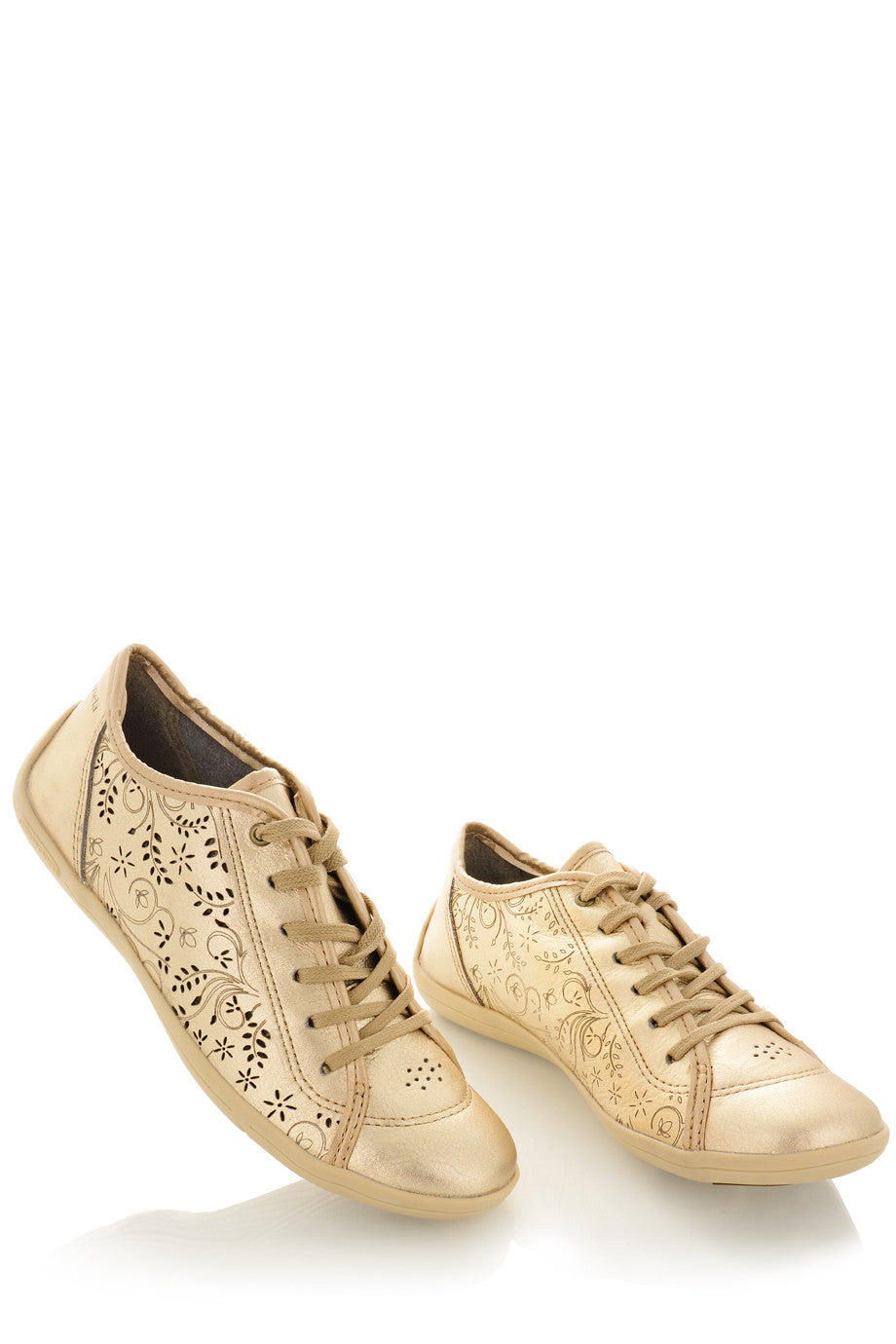 Χρυσά Δερμάτινα Αθλητικά Παπούτσια | Γυναικεία Παπούτσια