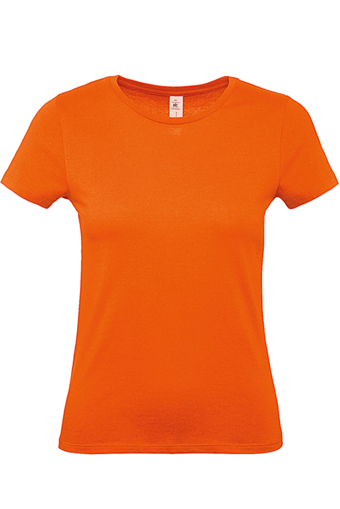 Larie Orange Solid Color Short Sleeve T-Shirt