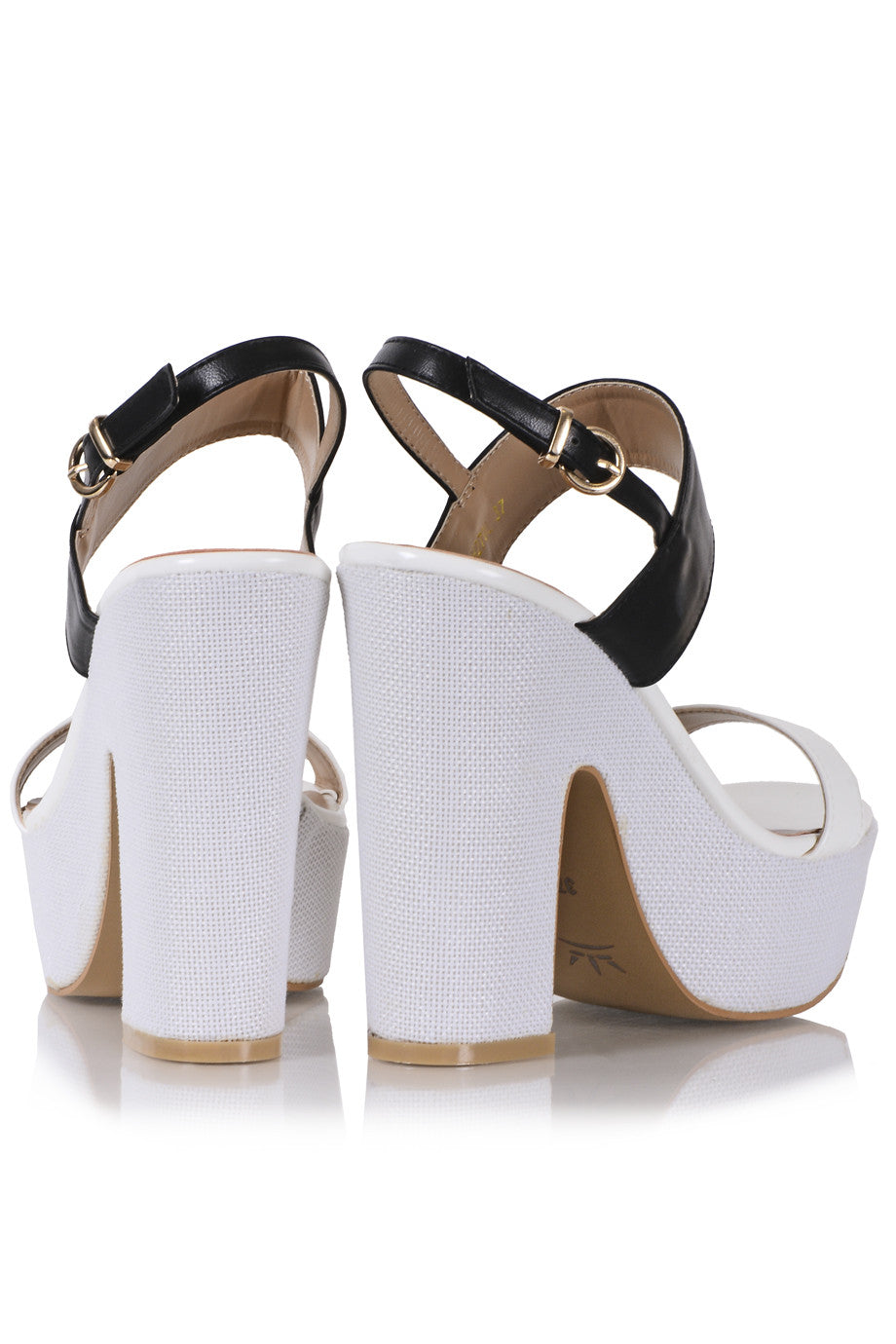 Ασπρόμαυρα Ψηλοτάκουνα Πέδιλα - Francesco Milano | Γυναικεία Παπούτσια