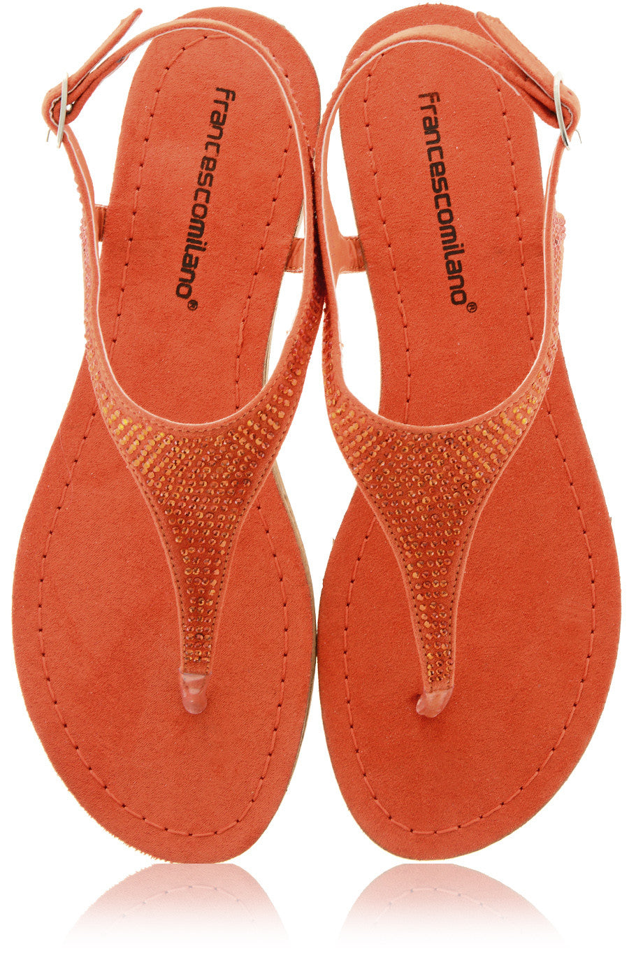 Πορτοκαλί Σανδάλια Κρύσταλλα - Francesco Milano | Γυναικεία Παπούτσια