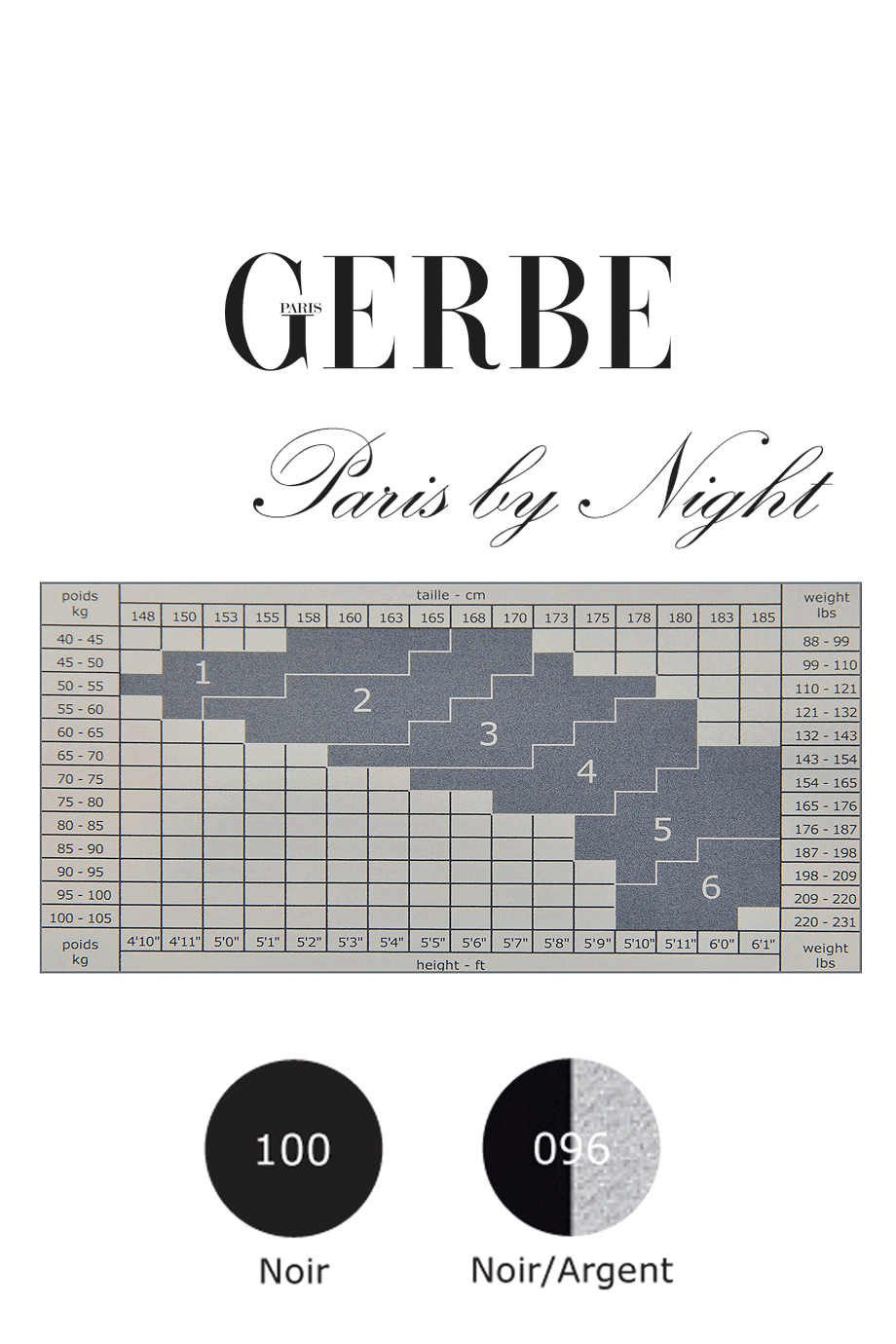 GERBE PARIS BY NIGHT Μαύρο Καλσόν
