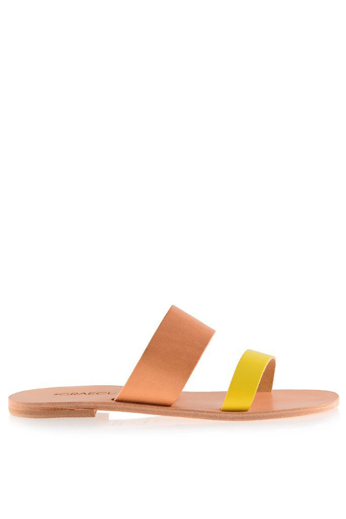 Μπεζ Κίτρινα Δερμάτινα Σανδάλια - GRAECUS Sandals | Γυναικεία Παπούτσια