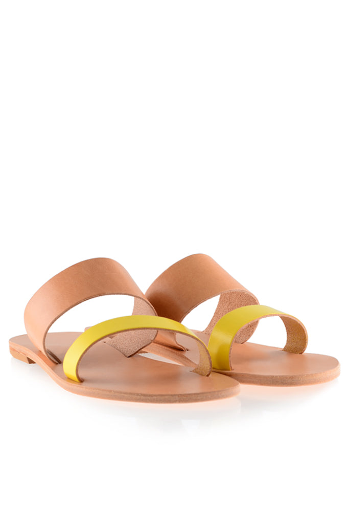 Μπεζ Κίτρινα Δερμάτινα Σανδάλια - GRAECUS Sandals | Γυναικεία Παπούτσια