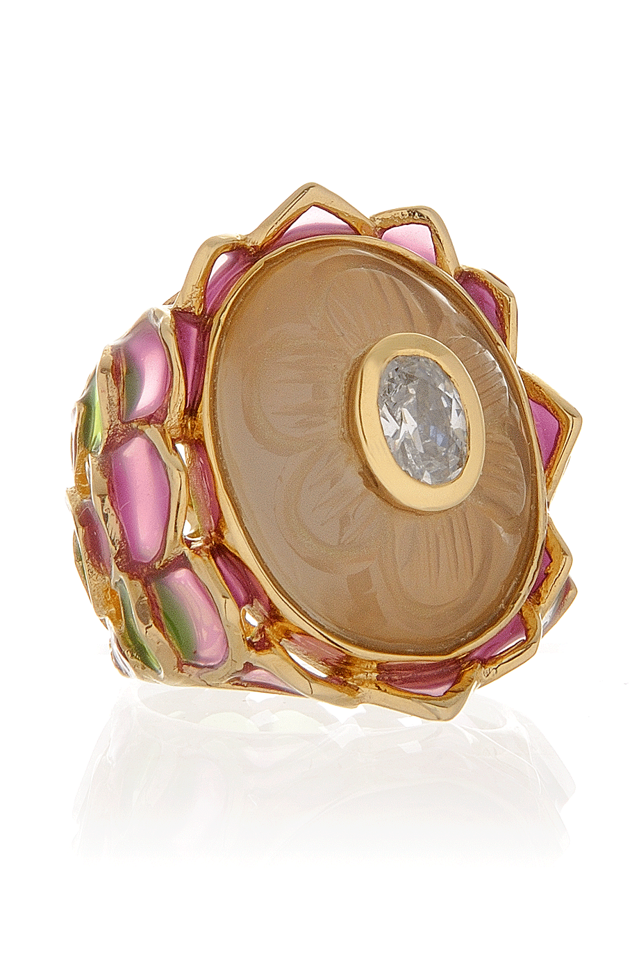 Λευκό Πράσινο Ροζ Δαχτυλίδι - Isharya | Κοσμήματα