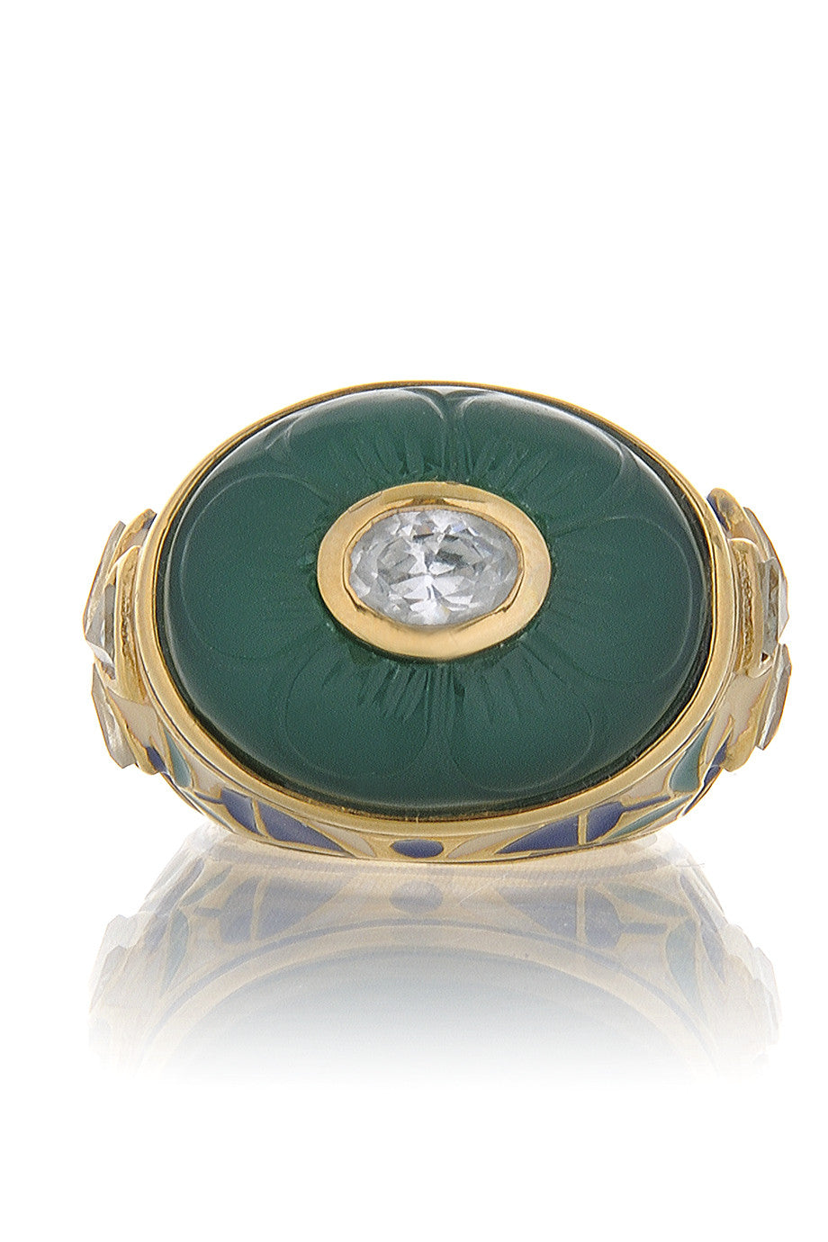 Στρογγυλό Πράσινο Δακτυλίδι - Isharya | Κοσμήματα