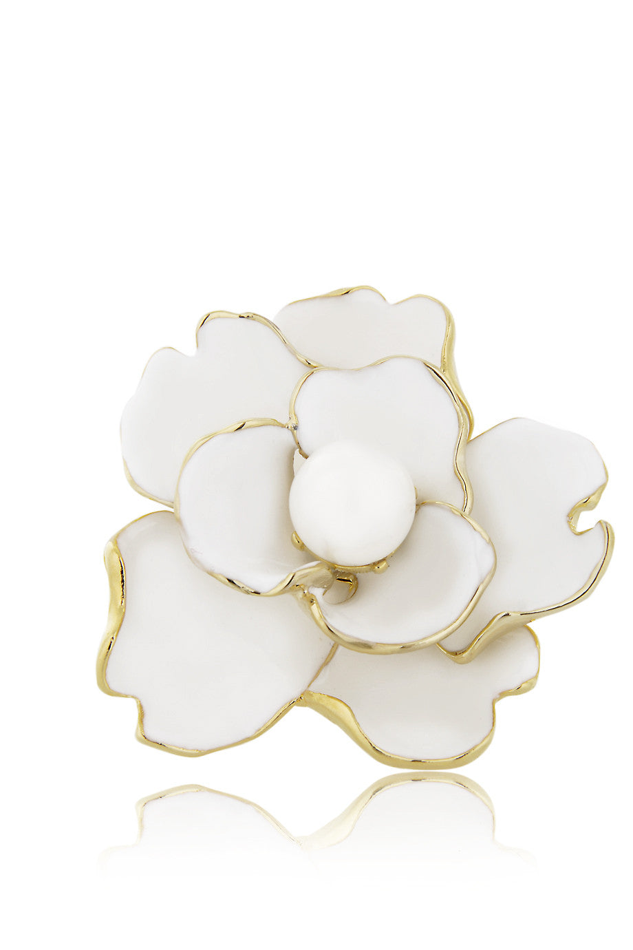 Camelia Λευκό Δαχτυλίδι με Λουλούδι - Kenneth Jay Lane | Κοσμήματα - Δαχτυλίδια