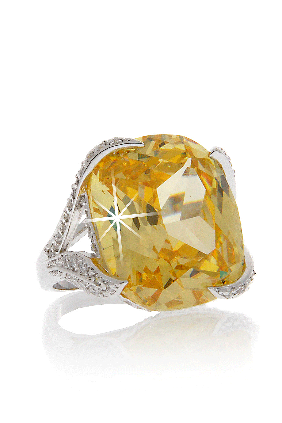 Κίτρινο Δαχτυλίδι με Κρύσταλλο - Kenneth Jay Lane | Κοσμήματα