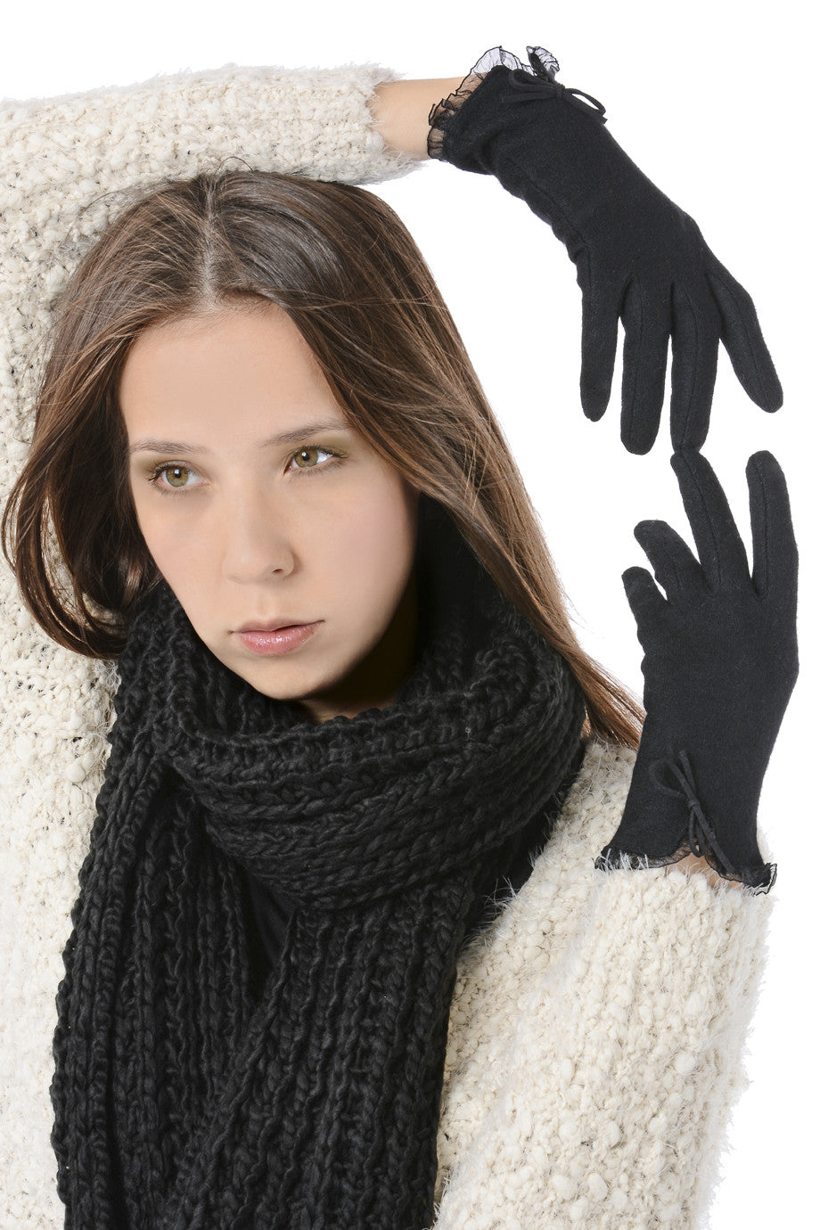 Μαύρα Μάλλινα Γάντια | Γυναικεία Γάντια