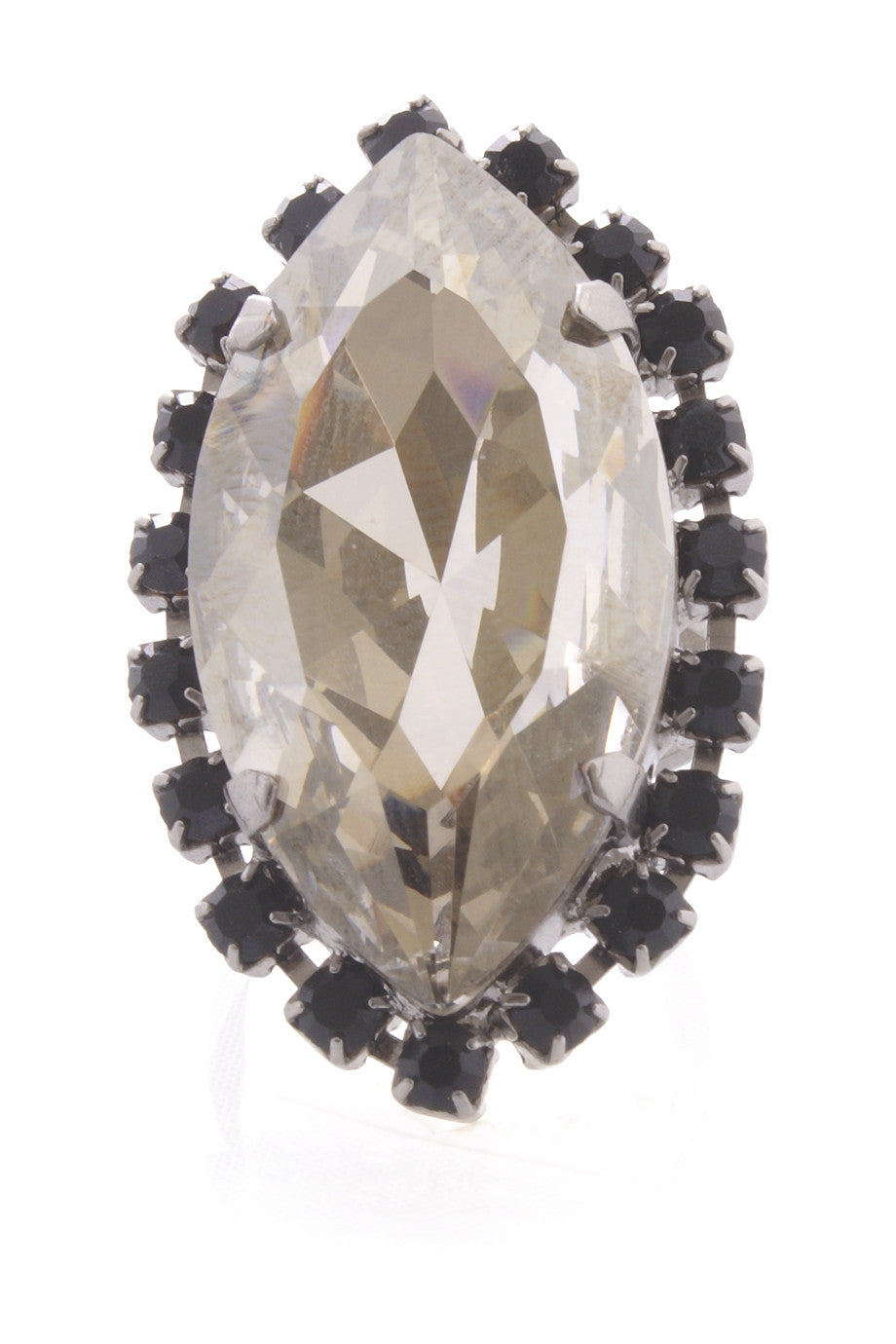 Γκρι Δαχτυλίδι με Κρύσταλλα- Lk Designs | Κοσμήματα