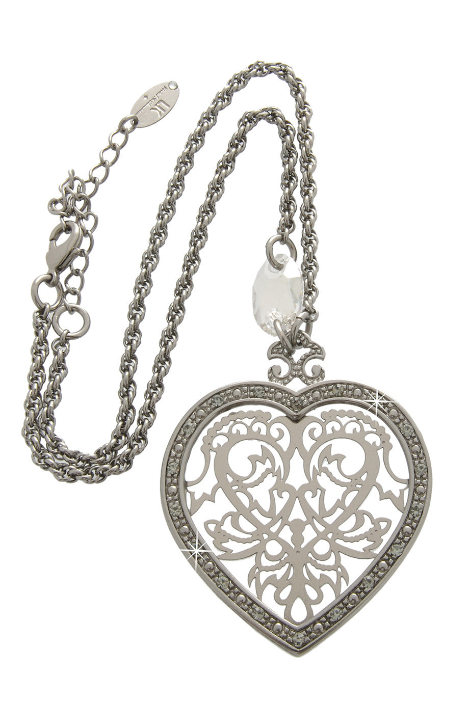 Ασημί Μενταγιόν Καρδιά  - Lk Designs | Κοσμήματα