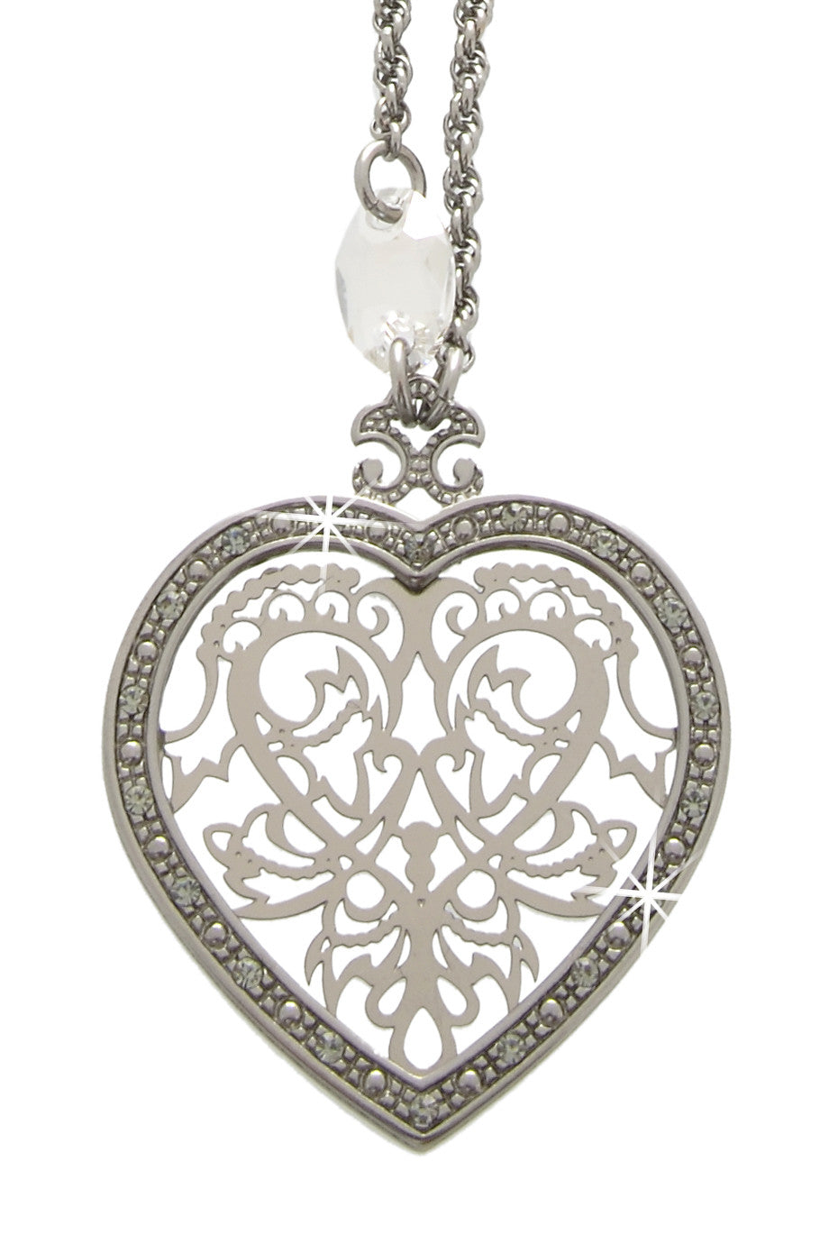 Ασημί Μενταγιόν Καρδιά  - Lk Designs | Κοσμήματα