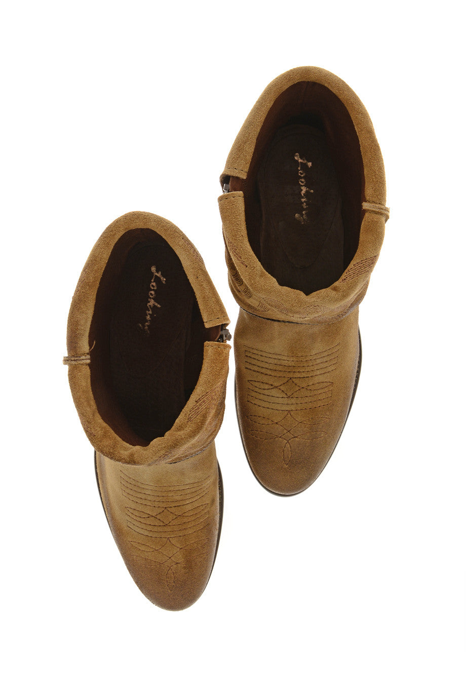Καμελί Cowboy Δερμάτινα Μποτάκια - Looking | Γυναικεία Παπούτσια