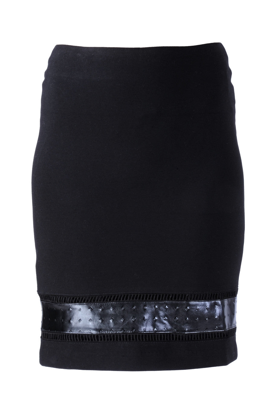 Μαύρη Φούστα με Δερμάτινο Σχέδιο | Φούστες