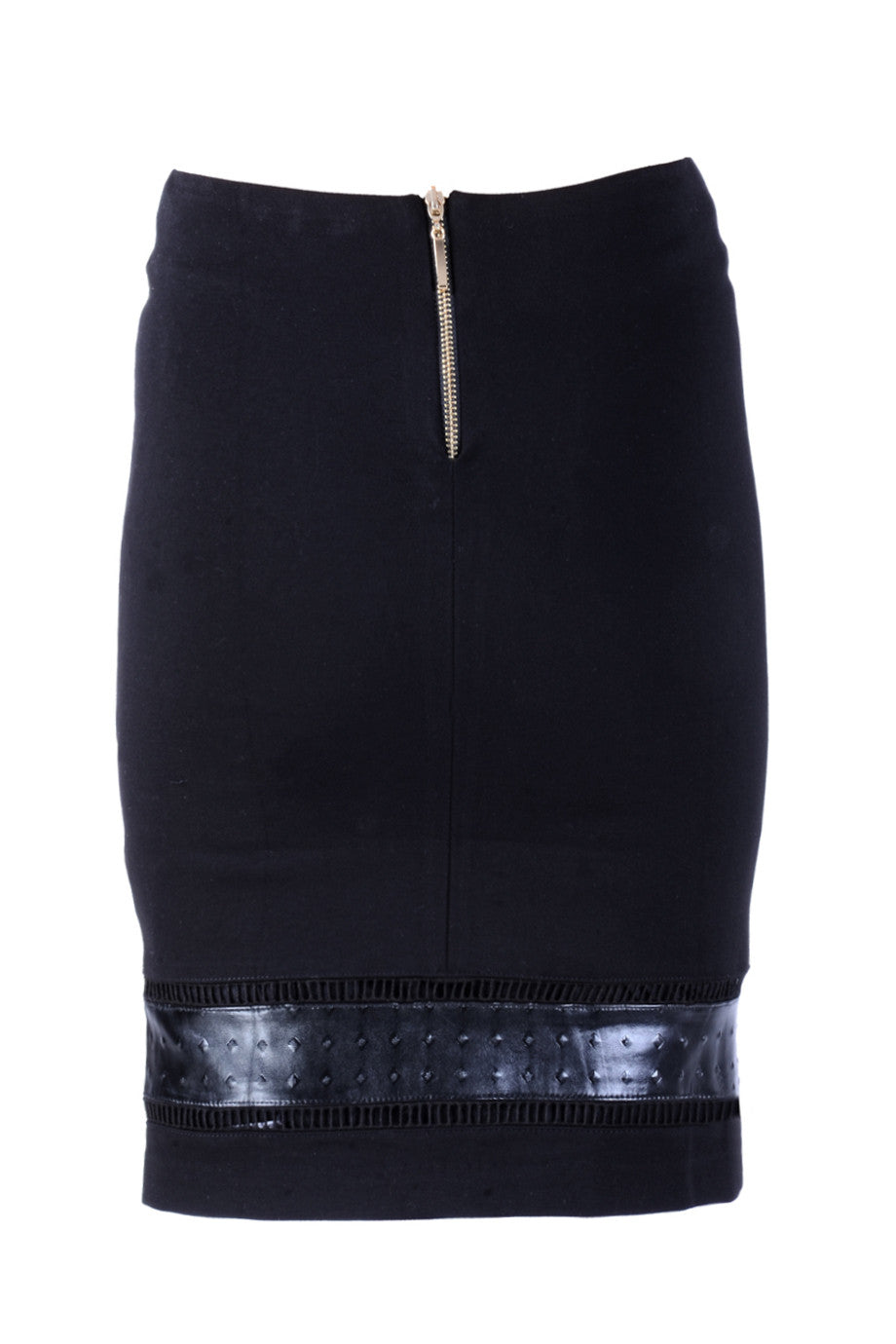 Μαύρη Φούστα με Δερμάτινο Σχέδιο | Φούστες
