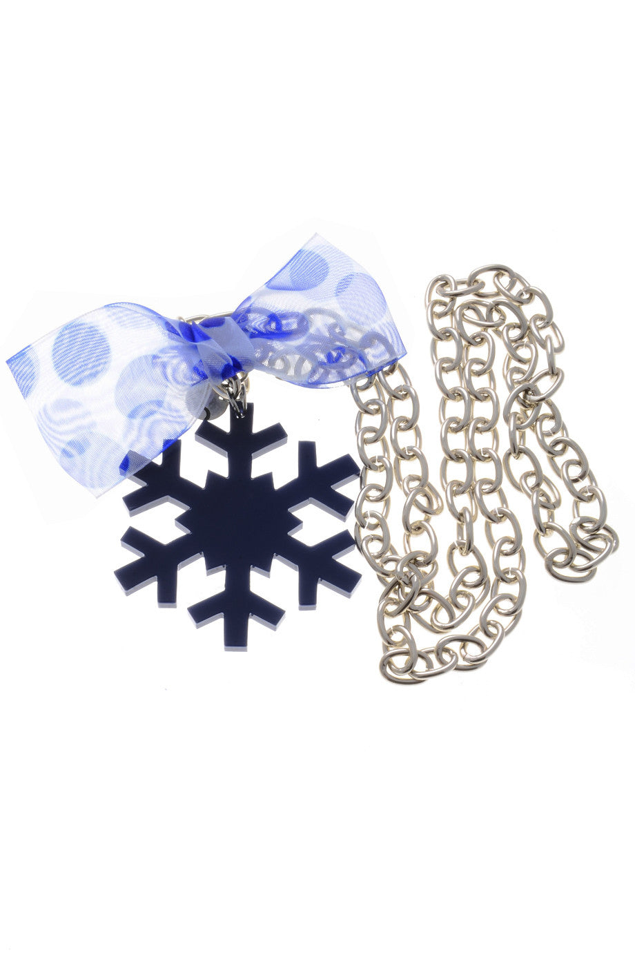 Μπλε Κολιέ με Νιφάδα Χιονιού - Mancoti | Κοσμήματα