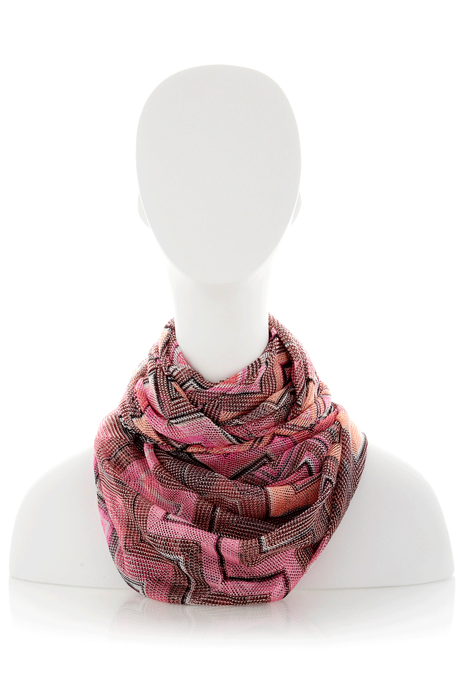 MISSONI ZIG ZAG Pink Crochet Scarf