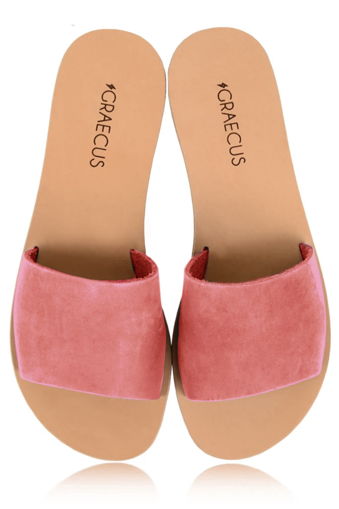 GRAECUS NIKE Ροζ Σουεντ Δερμάτινα Σανδάλια - Graecus | Γυναικεία Παπούτσια