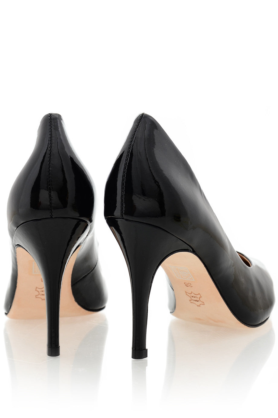Μαύρες Δερμάτινες Λουστρίνι Γόβες - Giovanni | Γυναικεία Παπούτσια