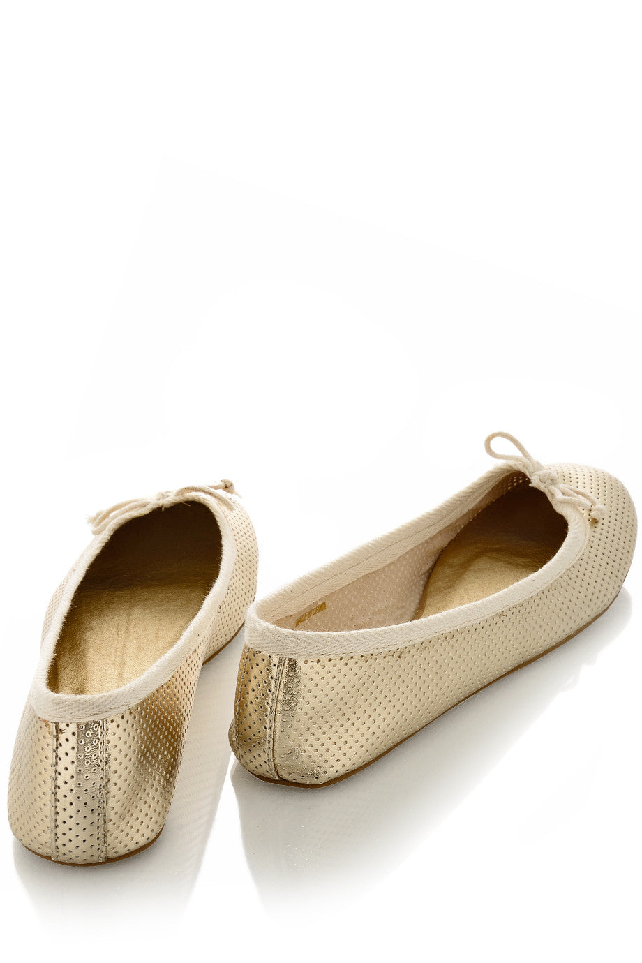 Χρυσές Διάτρητες Μπαλαρίνες | Γυναικεία Παπούτσια