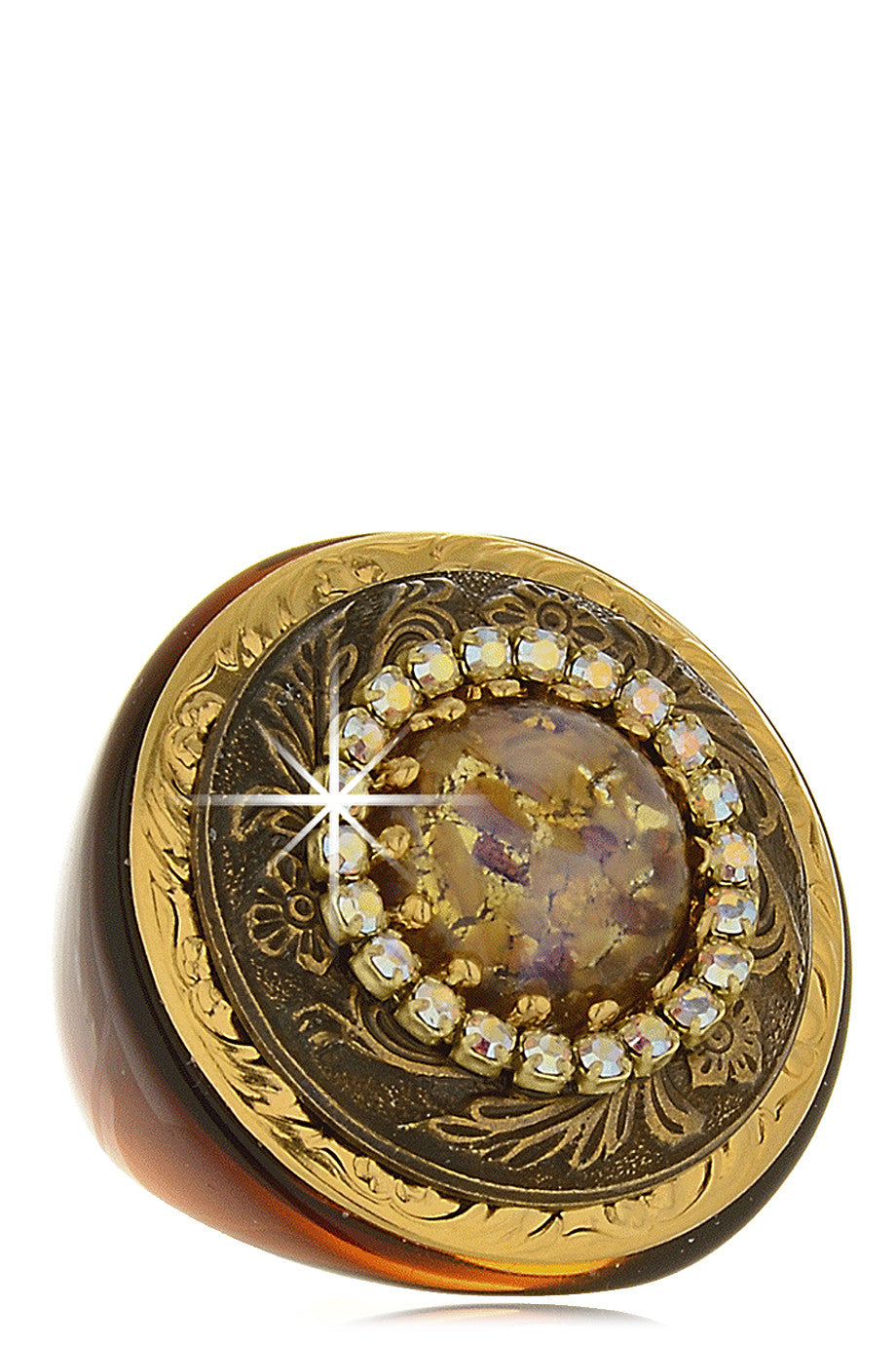 Χρυσό Δαχτυλίδι με Κρύσταλλα - Ringseclectic | Κοσμήματα