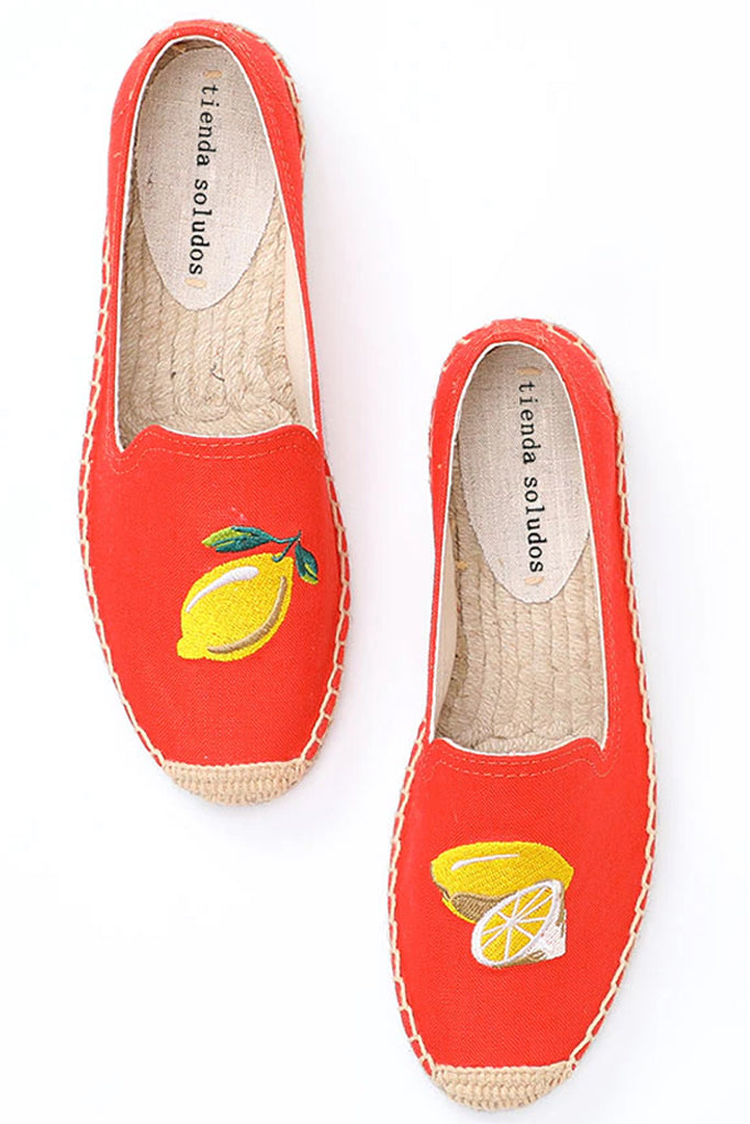 Rosy Lemon Εσπαντρίγιες με Σχέδιο Λεμονιού  | Γυναικεία Παπούτσια - Εσπαντρίλιες SOLUDOS