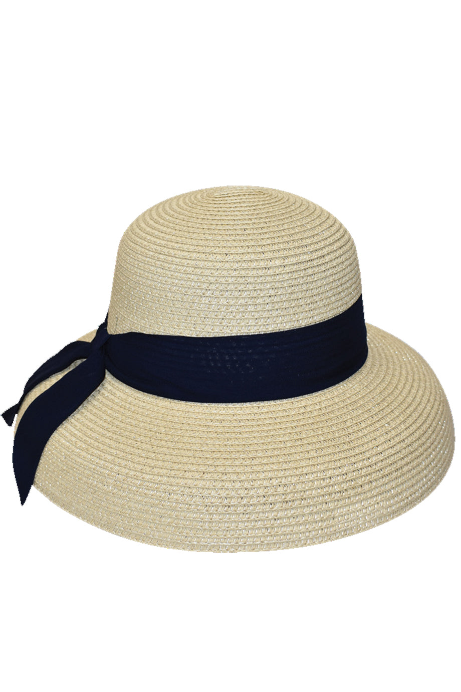 Nelania White Straw Hat with Ribbon