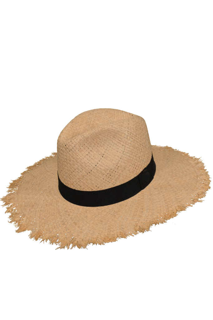 Lumi Μπεζ Ψάθινο Καπέλο με Μαύρη Κορδέλα | Γυναικεία Καπέλα - Ψάθινα - Παραλίας - The Straw