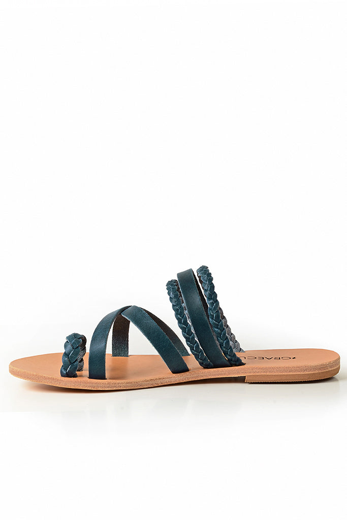 Μπλε Δερμάτινα Σανδάλια - Graecus | Γυναικεία Παπούτσια