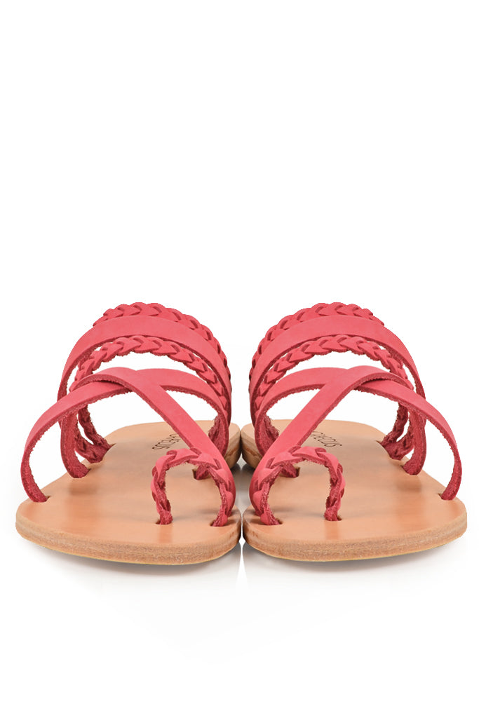 Ροζ Κοραλλί Δερμάτινα Σανδάλια - Graecus | Γυναικεία Παπούτσια