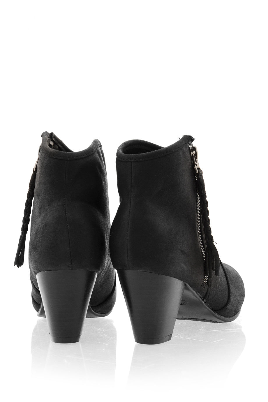 Μαύρα Cowboy Δερμάτινα Μποτάκια | Γυναικεία Παπούτσια